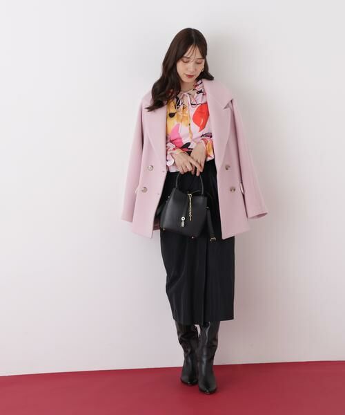 PINKY & DIANNE / ピンキーアンドダイアン アウター | ◆ダブルブレストショートコート | 詳細11