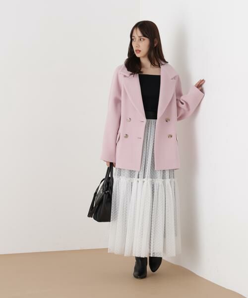 PINKY & DIANNE / ピンキーアンドダイアン アウター | ◆ダブルブレストショートコート | 詳細12
