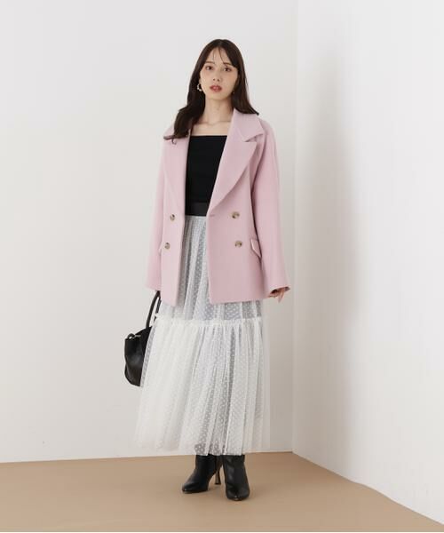 PINKY & DIANNE / ピンキーアンドダイアン アウター | ◆ダブルブレストショートコート | 詳細13