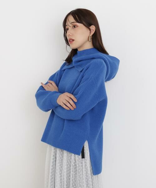 PINKY & DIANNE / ピンキーアンドダイアン ニット・セーター | ◆フードスヌード付きニットプルオーバー | 詳細3