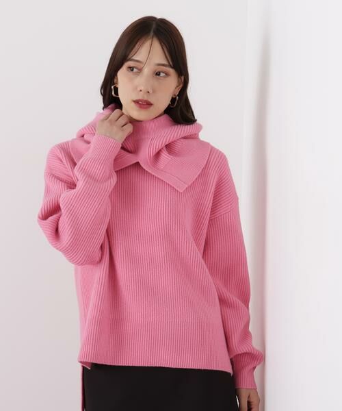 PINKY & DIANNE / ピンキーアンドダイアン ニット・セーター | ◆フードスヌード付きニットプルオーバー | 詳細9