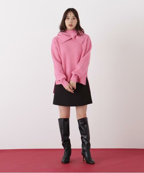 PINKY & DIANNE / ピンキーアンドダイアン ニット・セーター | ◆フードスヌード付きニットプルオーバー | 詳細11