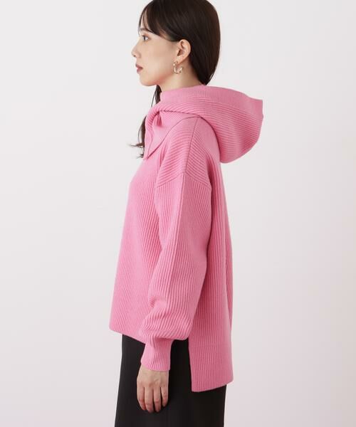 PINKY & DIANNE / ピンキーアンドダイアン ニット・セーター | ◆フードスヌード付きニットプルオーバー | 詳細12