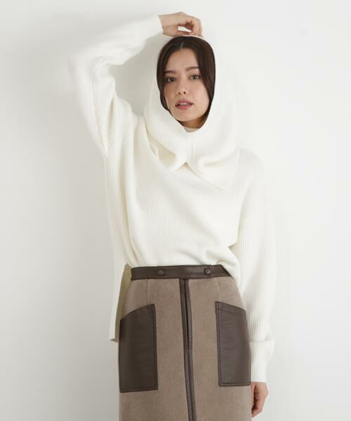 PINKY & DIANNE / ピンキーアンドダイアン ニット・セーター | ◆フードスヌード付きニットプルオーバー | 詳細24