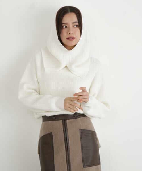 PINKY & DIANNE / ピンキーアンドダイアン ニット・セーター | ◆フードスヌード付きニットプルオーバー | 詳細25