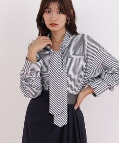 PINKY & DIANNE / ピンキーアンドダイアン シャツ・ブラウス | ストライプタイネックシャツ