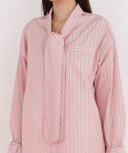 PINKY & DIANNE / ピンキーアンドダイアン シャツ・ブラウス | ストライプタイネックシャツ | 詳細10