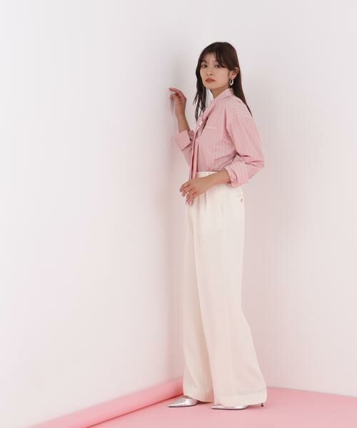 PINKY & DIANNE / ピンキーアンドダイアン シャツ・ブラウス | ストライプタイネックシャツ | 詳細5