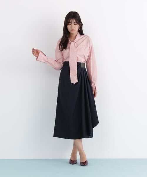 PINKY & DIANNE / ピンキーアンドダイアン シャツ・ブラウス | ストライプタイネックシャツ | 詳細7