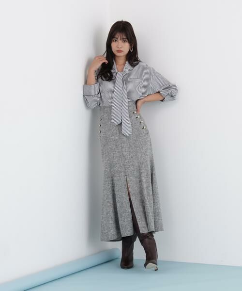 PINKY & DIANNE / ピンキーアンドダイアン シャツ・ブラウス | ストライプタイネックシャツ | 詳細22