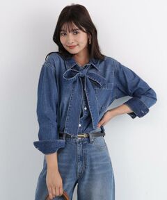 PINKY & DIANNE / ピンキーアンドダイアン シャツ・ブラウス | ネックリボンデニムシャツ