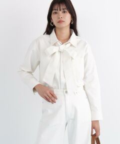 PINKY & DIANNE / ピンキーアンドダイアン シャツ・ブラウス | ネックリボンデニムシャツ