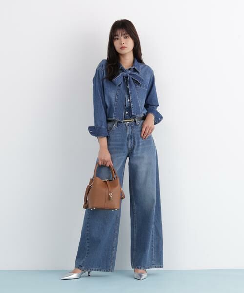 PINKY & DIANNE / ピンキーアンドダイアン シャツ・ブラウス | ネックリボンデニムシャツ | 詳細4