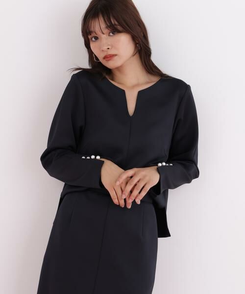 PINKY & DIANNE / ピンキーアンドダイアン シャツ・ブラウス | パールビーズスリーブジャージトップス | 詳細2