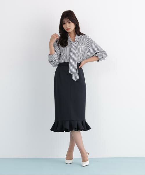 PINKY & DIANNE / ピンキーアンドダイアン スカート | ラッフルヘムジャージスカート | 詳細5