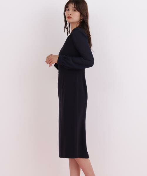 PINKY & DIANNE / ピンキーアンドダイアン ミニ丈・ひざ丈ワンピース | ダイヤモンドネックコンビワンピース | 詳細3