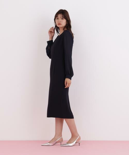 PINKY & DIANNE / ピンキーアンドダイアン ミニ丈・ひざ丈ワンピース | ダイヤモンドネックコンビワンピース | 詳細5