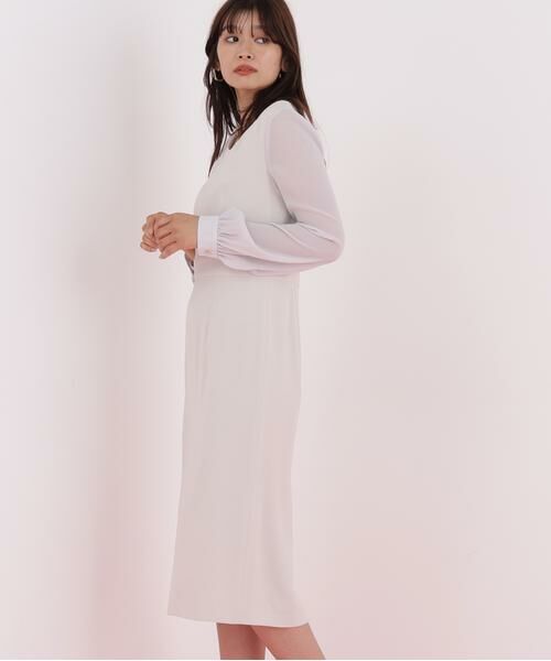 PINKY & DIANNE / ピンキーアンドダイアン ミニ丈・ひざ丈ワンピース | ダイヤモンドネックコンビワンピース | 詳細17