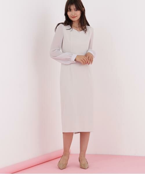 PINKY & DIANNE / ピンキーアンドダイアン ミニ丈・ひざ丈ワンピース | ダイヤモンドネックコンビワンピース | 詳細18