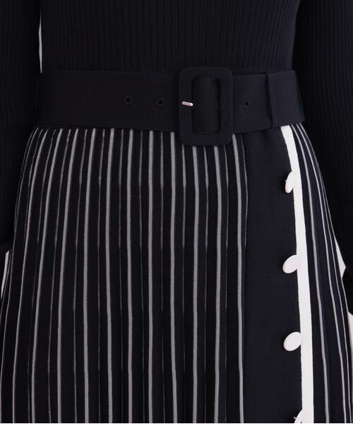 PINKY & DIANNE / ピンキーアンドダイアン ミニ丈・ひざ丈ワンピース | プリーツコンビニットワンピース | 詳細10