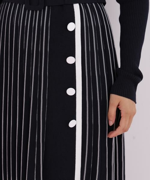 PINKY & DIANNE / ピンキーアンドダイアン ミニ丈・ひざ丈ワンピース | プリーツコンビニットワンピース | 詳細11