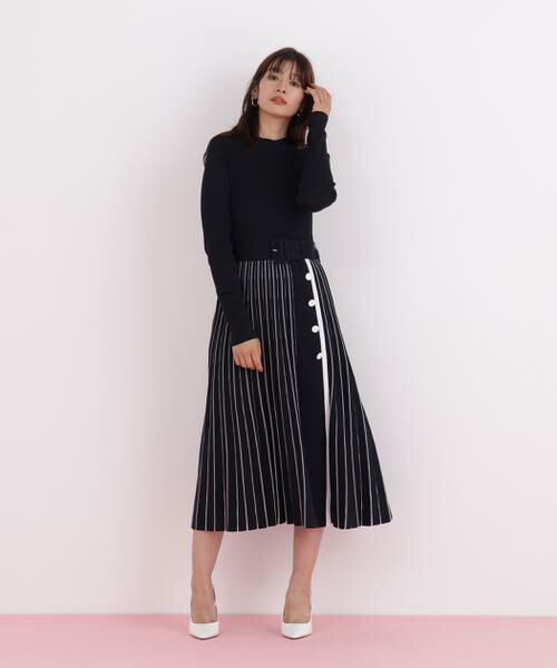 PINKY & DIANNE / ピンキーアンドダイアン ミニ丈・ひざ丈ワンピース | プリーツコンビニットワンピース | 詳細4