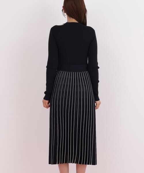 PINKY & DIANNE / ピンキーアンドダイアン ミニ丈・ひざ丈ワンピース | プリーツコンビニットワンピース | 詳細7