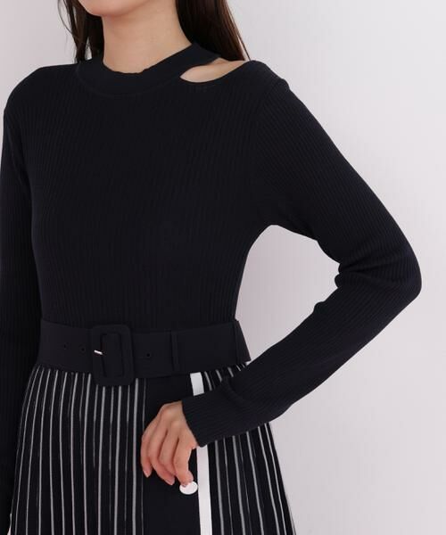 PINKY & DIANNE / ピンキーアンドダイアン ミニ丈・ひざ丈ワンピース | プリーツコンビニットワンピース | 詳細9