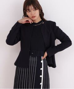 PINKY & DIANNE / ピンキーアンドダイアン テーラードジャケット | キーネックペプラムジャケット