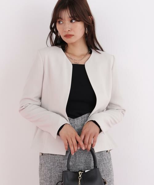 PINKY & DIANNE / ピンキーアンドダイアン テーラードジャケット | キーネックペプラムジャケット | 詳細13