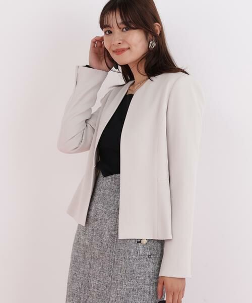 PINKY & DIANNE / ピンキーアンドダイアン テーラードジャケット | キーネックペプラムジャケット | 詳細14