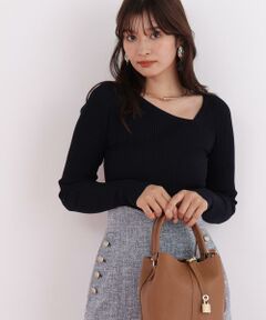 PINKY & DIANNE / ピンキーアンドダイアン ニット・セーター | アシンメトリーネックニットプルオーバー