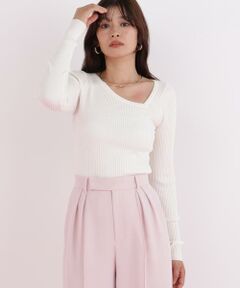 PINKY & DIANNE / ピンキーアンドダイアン ニット・セーター | アシンメトリーネックニットプルオーバー