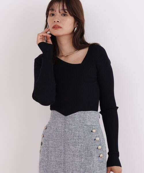 PINKY & DIANNE / ピンキーアンドダイアン ニット・セーター | アシンメトリーネックニットプルオーバー | 詳細14