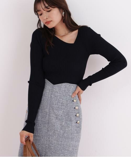 PINKY & DIANNE / ピンキーアンドダイアン ニット・セーター | アシンメトリーネックニットプルオーバー | 詳細15