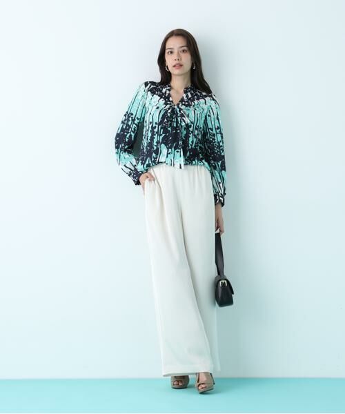 PINKY & DIANNE / ピンキーアンドダイアン シャツ・ブラウス | インクフォレストプリントリボンブラウス | 詳細6