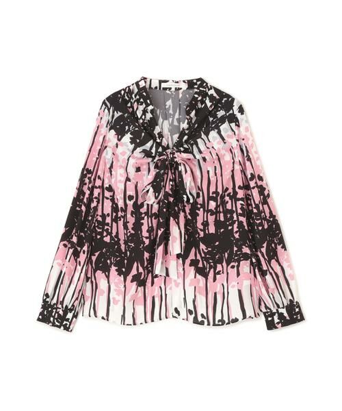 PINKY & DIANNE / ピンキーアンドダイアン シャツ・ブラウス | インクフォレストプリントリボンブラウス | 詳細8