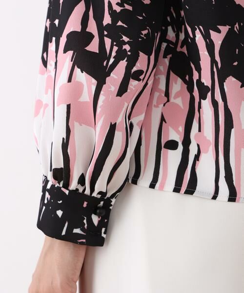 PINKY & DIANNE / ピンキーアンドダイアン シャツ・ブラウス | インクフォレストプリントリボンブラウス | 詳細17