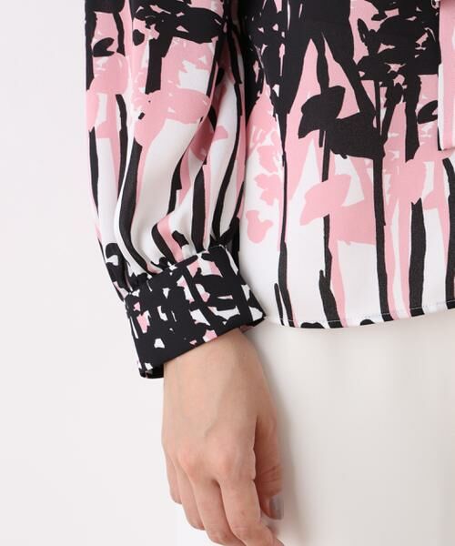 PINKY & DIANNE / ピンキーアンドダイアン シャツ・ブラウス | インクフォレストプリントリボンブラウス | 詳細18