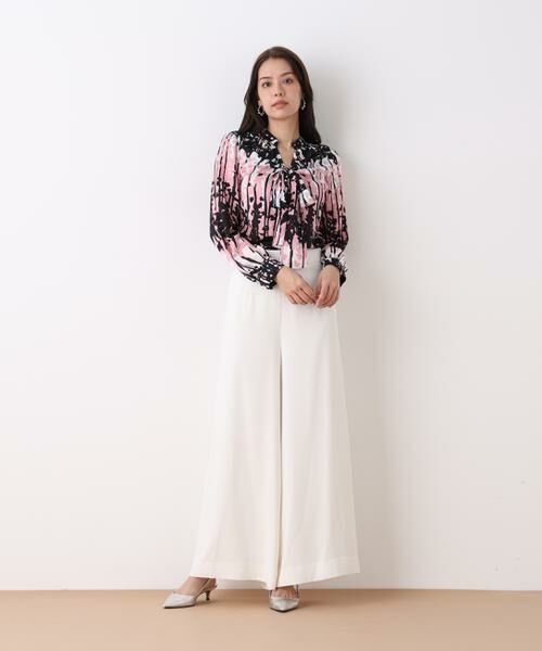 PINKY & DIANNE / ピンキーアンドダイアン シャツ・ブラウス | インクフォレストプリントリボンブラウス | 詳細12