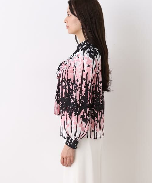PINKY & DIANNE / ピンキーアンドダイアン シャツ・ブラウス | インクフォレストプリントリボンブラウス | 詳細13