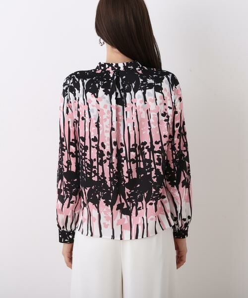 PINKY & DIANNE / ピンキーアンドダイアン シャツ・ブラウス | インクフォレストプリントリボンブラウス | 詳細14