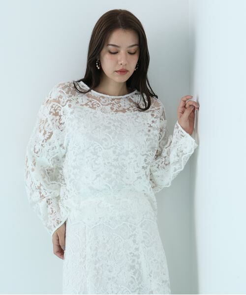 PINKY & DIANNE / ピンキーアンドダイアン シャツ・ブラウス | スカラレースブラウス（ホワイト）