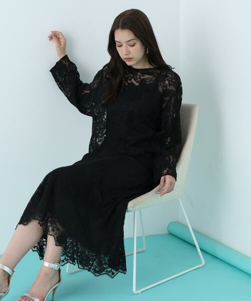 PINKY & DIANNE / ピンキーアンドダイアン シャツ・ブラウス | スカラレースブラウス（ブラック）