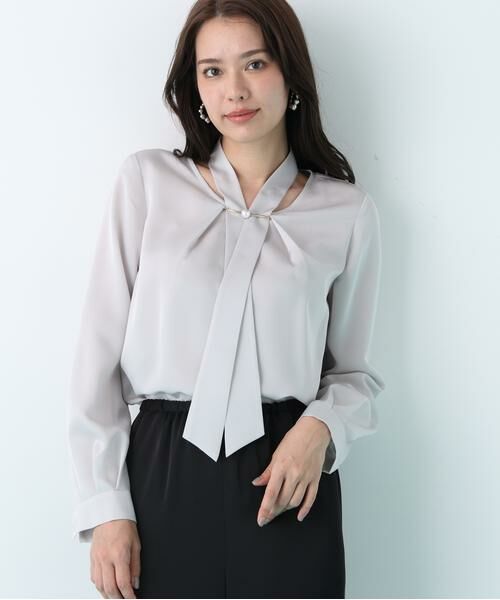 PINKY & DIANNE / ピンキーアンドダイアン シャツ・ブラウス | ２ＷＡＹボウタイブラウス（グレー）