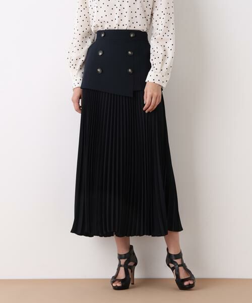 PINKY & DIANNE / ピンキーアンドダイアン スカート | ソフトオックスプリーツスカート（ネイビー）