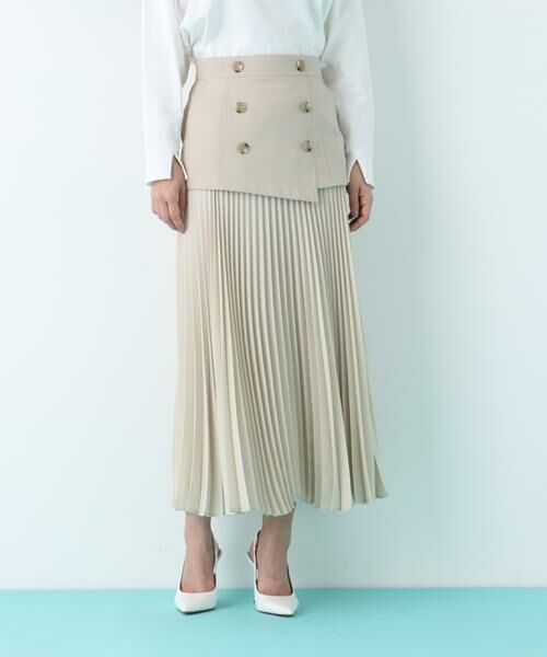 PINKY & DIANNE / ピンキーアンドダイアン スカート | ソフトオックスプリーツスカート（ベージュ）