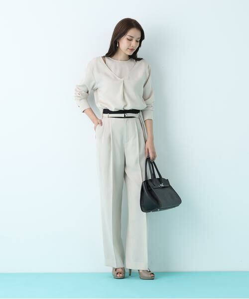 PINKY & DIANNE / ピンキーアンドダイアン パンツ | ダブルサテンタックワイドパンツ | 詳細8