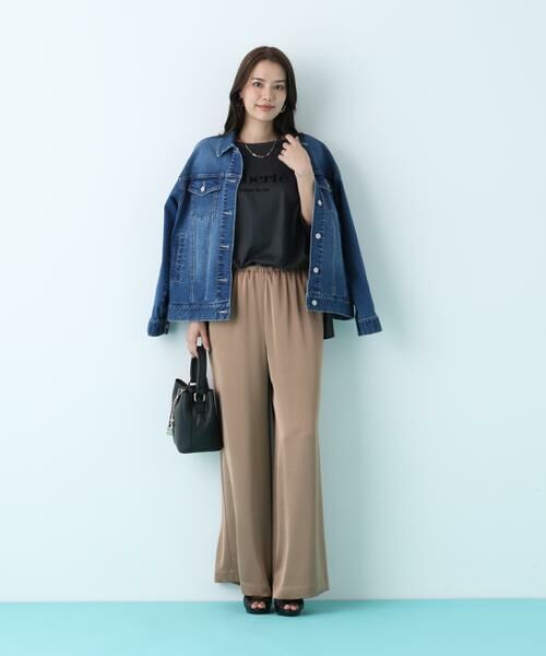 PINKY & DIANNE / ピンキーアンドダイアン パンツ | サテンワイドパンツ | 詳細13