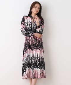 PINKY & DIANNE / ピンキーアンドダイアン ミニ丈・ひざ丈ワンピース | インクフォレストプリントワンピース